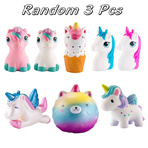 WATINC Random 3 Pcs Animal squishy Sweet Scented Vent Charms Slow Rising squishies Kawaii Kid Toy , Lovely Stress Relief Toy, Animals Gift Fun Large(3p Horse)