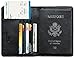Toughergun Leather Passport Holder Wallet Cover Case RFID Blocking Travel Wallet (nappa black)