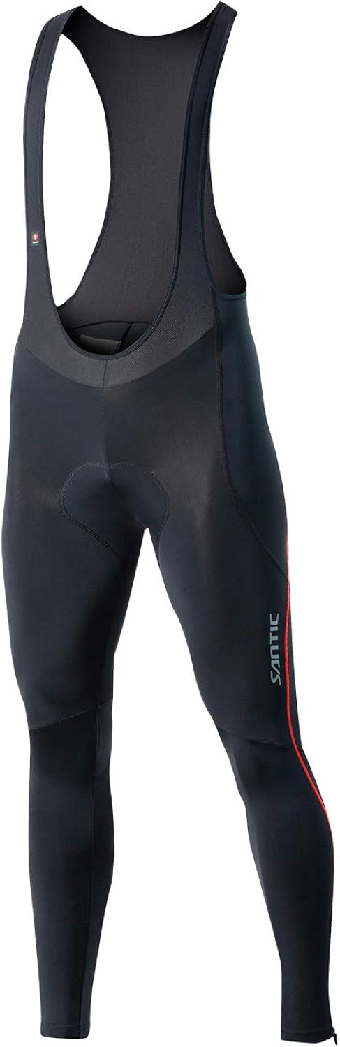 Santic Cycling Bibs Pants Mens Long Tights 3D Padded Bike Legging: Clothing