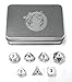 DragonSteel Solid Metal Polyhedral 7 Die D&D Dice Set with Case | For Tabletop d20 RPGs like DnD and Pathfinder Roleplaying Game, Board Games, Math