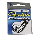 Gamakatsu Offset Shank Round Bend Worm Hook-5 Per Pack (Black, 5/0)