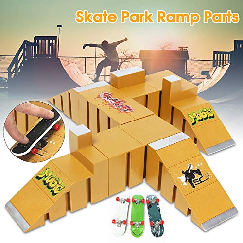 FidgetKute Skate Park Ramp Parts for Tech Deck Fingerboard Finger Board Ultimate Parks 92C Show One Size