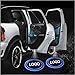 2pc Wireless Drill Free Easy Install Car Door LED Projector Courtesy Welcome Logo Ghost Shadow Light Magnet Sensor for Eagle American Flag Infiniti Cadillac Dodge Jeep (Dodge)