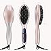 Hair Straightening Brush, SwanMyst Ceramic Ionic Hair Straightener Brush Iron with Water-proof Travel Pouch, Auto Temperature Lock and Auto Shut-off Function, Dual Voltage, Rose Gold