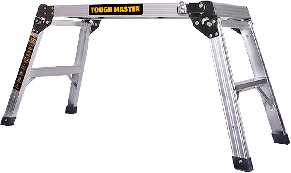 TOUGH MASTER Aluminium Work Platform Foldable Step Ladder 76x30CM Indoor Outdoor