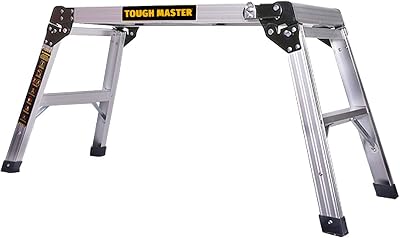 TOUGH MASTER Aluminium Work Platform Foldable Step Ladder 76x30CM Indoor Outdoor