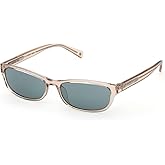 GUESS Women's Injected Sunglasses Polarized Square, Shiny Beige, 55mm