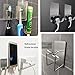 ADAN HEALTH 5PCS Holder for Toothbrush, Toothpaste, Razor, Bathroom Wall Mounted Holder, Bathroom Organize Holder Hooks, Adhesive Stainless Steel Stands (5)