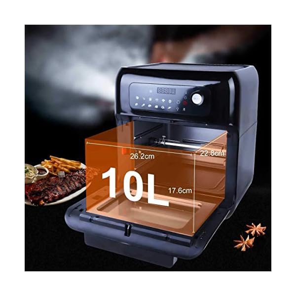 Uten-Automatic-Multifunctional-Air-Fryer-Oven-Smart-Tabletop-Oven-10L-1500W-Hot-Air-Oven-with-12-Programs-with-LED-Touch-Screen-Temperature-and-Control-for-Baking Air Fryer Oven, Uten 10L Digital Air Fryers Oven, Smart Tabletop Oven with 12 Preset Menus, LED Touch Screen Temperature…