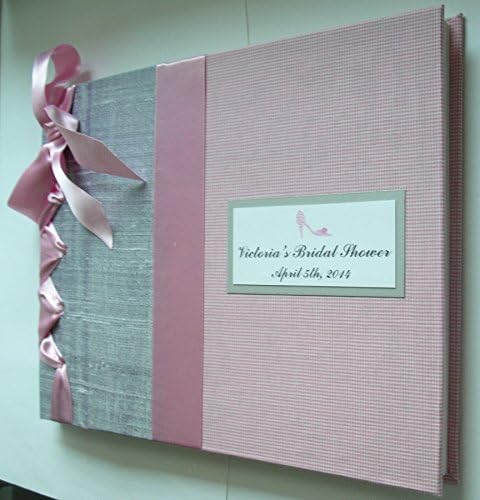 Silver + Pink Bridal Shower Guest Book, Wedding Guestbook, Baby Shower, Christening,
