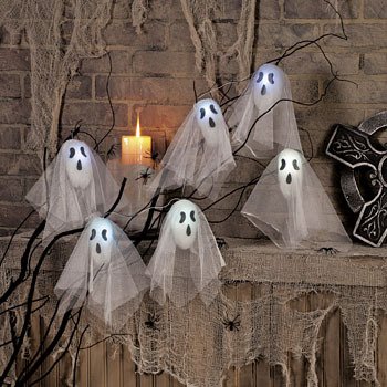 Flashing Light Up Halloween Ghost Decoration Set - Import It All