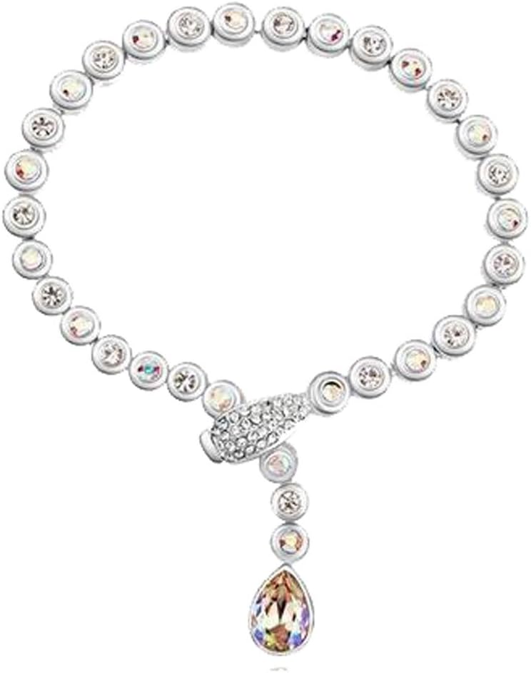 Modogirl Swarovski Elements Crystal Drop Love Corlorful Bracelet for Women nigt green