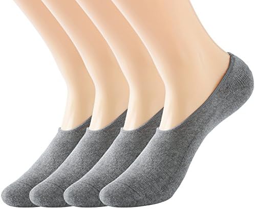 Women`s Thin Casual No Show Socks Breathable Athletic Non Slip Flat Boat Low Cut Hidden Socks 4 Pairs