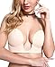 LamourLove Strapless Bra Push Up Bras For Women Deep U-Shaped Backless Bra For Dress Nude DD