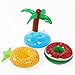 Letsfunny Inflatable Pool Floats Unique Drink Holder- Pineapple, Watermelon, Palm tree(3 Pack)