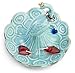 Monarch Housewares Peacock Ring Jewelry Holder - Aqua Blue and Gold Porcelain - Tray Trinket Coin Tidbit Dish – Great Gift Item