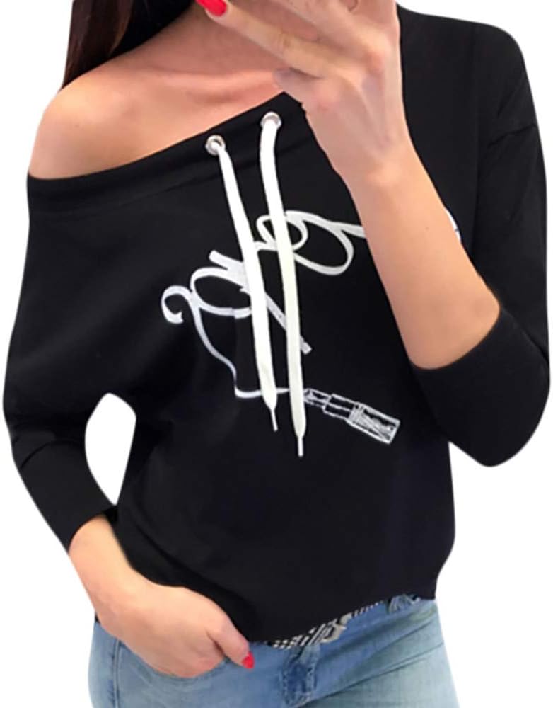 womens tops,Kulywon Women Casual Solid Long Sleeve Pullover Blouse Shirts Sweatshirt