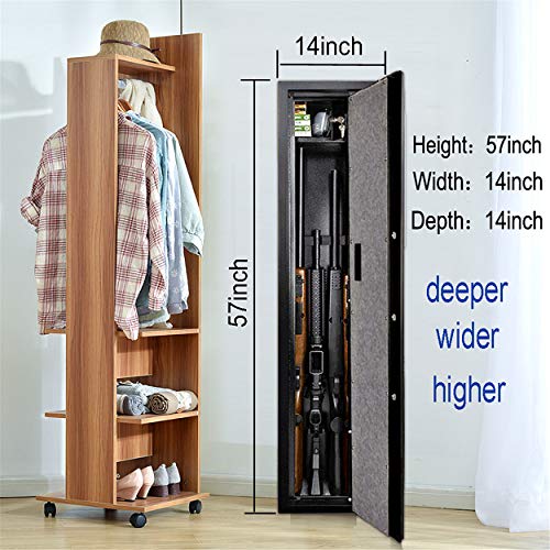 Moutec Large Biometric Rifle Gun Safe, Quick Access Fingerprint Rifle Gun Safe, 5-Gun Metal Rifle Gun Security Cabinet for Rifle with/Without Scope with Separate Pistol/Handgun Lock Box - Thumbnail 2