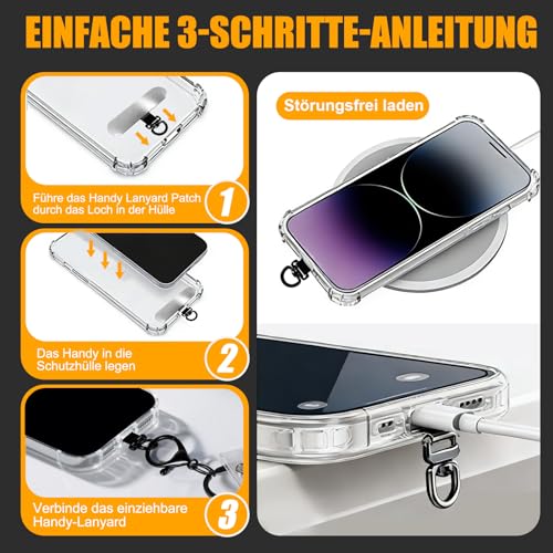 Oaridey Magnetischer Handy-Diebstahlschutz, einziehbare Handy-Stahlkette mit robustem Karabiner & 360° Metall Pads, diebstahlsicheres Handyband für Skifahren, Wandern, Angeln, Konzerte und Reisen, 2er