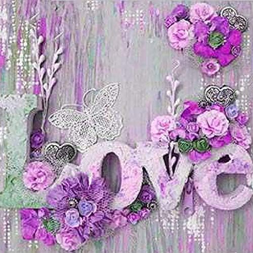 XXYsm⭐DIY 5D Diamond Painting Kits Full Drill,Embroidery Paintings Rhinestone Pasted DIY Diamond Painting Cross Stitch Art Craft for Home Decor for Home Wall Decoration L~O~V~E (30X30 Inch