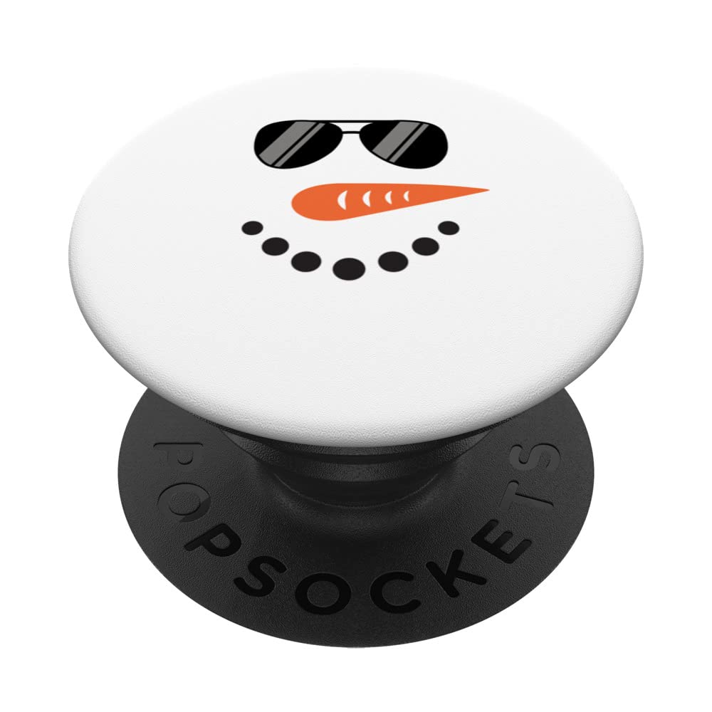 Cool Snowman with Sunglases for Boys Girls Kids Snowman PopSockets Swappable PopGrip