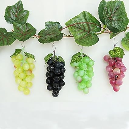 Tdlc Le Fil Emulation Raisin Feuille Vigne Plantes Vertes Plafond Decore Avec Des Feuilles De Canne Faux Vines Feuilles De Plastique 60 2 Corde De Raisin 24 Raisin 4 Serial Amazon Fr Cuisine Maison