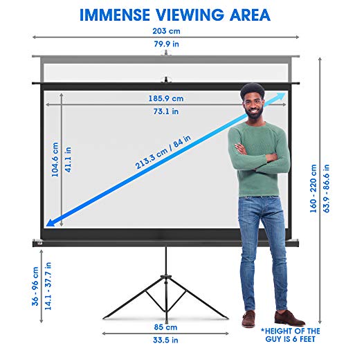 2 Projector+Screen+Stand+inch+Presentation