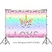 OurWarm Unicorn Party Supplies 7x5 Ft Unicorn Backdrop, Birthday Party Supplies Terrific Rainbow Floral Love Background for Girls, Studio Props Party Decorations