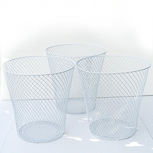 ESSENTIALS Wire Mesh Waste Basket (3, White) Pricepulse
