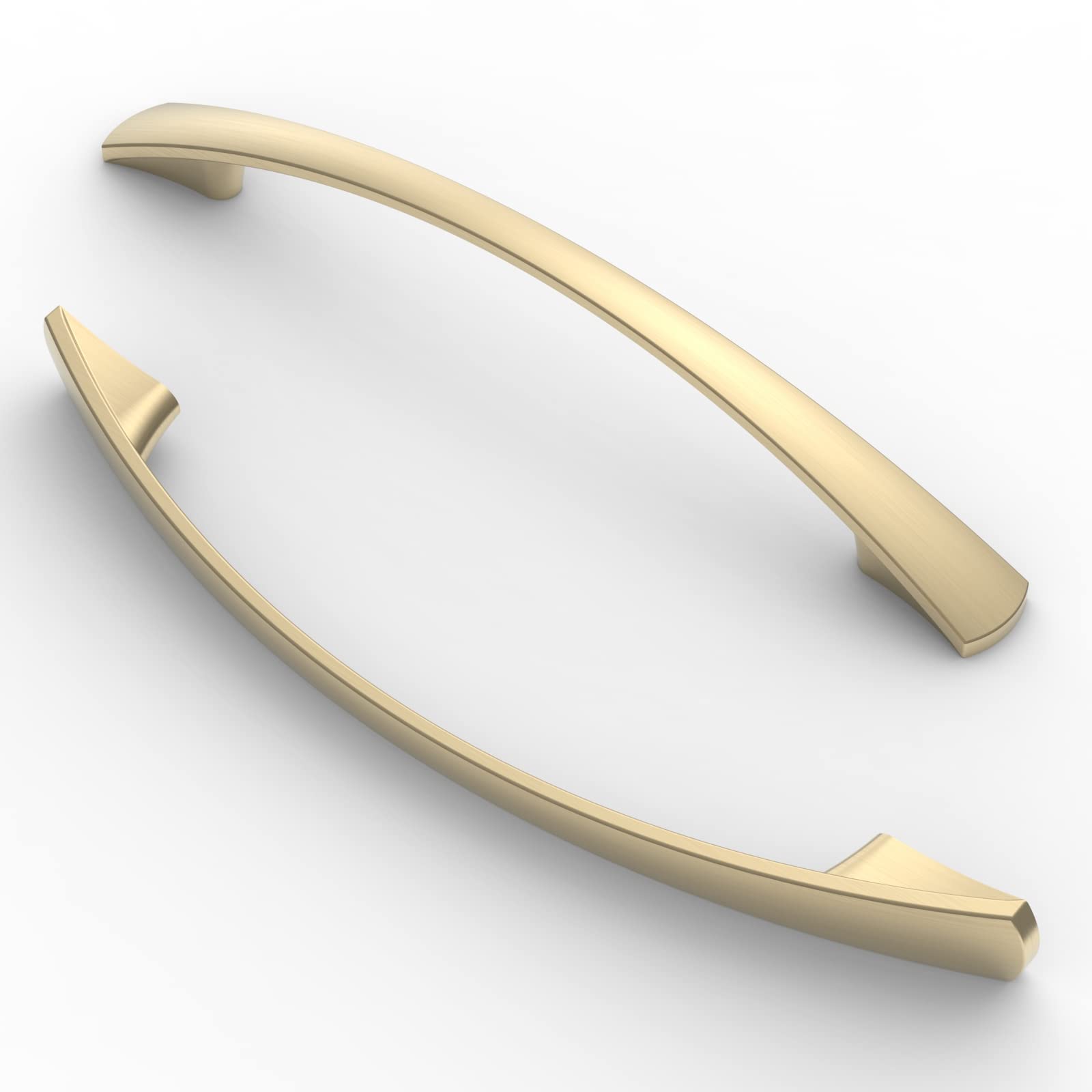 FURNIWARE 10 Pieces 128mm Hole Spacing Pulls Furniture Pulls Cabinet Pulls Kitchen Pulls Handles Furniture Drawer Pulls Brushed Brass