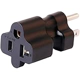 Plugrand 15 Amp Household AC Plug to 20 Amp T Blade Power Adapter,15 Amp to 20 Amp Plug Adapter Converter Nema 5-15P to 5-15R