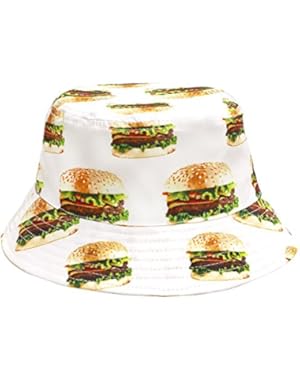 Hamburger Bucket Hat, White