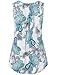 Youtalia Women Paisley Shirt, Summer Sleeveless Scoop Neck Pleat Swing Tunic Tank Top Green Grey XX-Large
