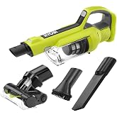 RYOBI ONE+ 18V Cordless Hand Vacuum with Powered Brush (Tool Only) Black Green (PCL700B) (Renewed)