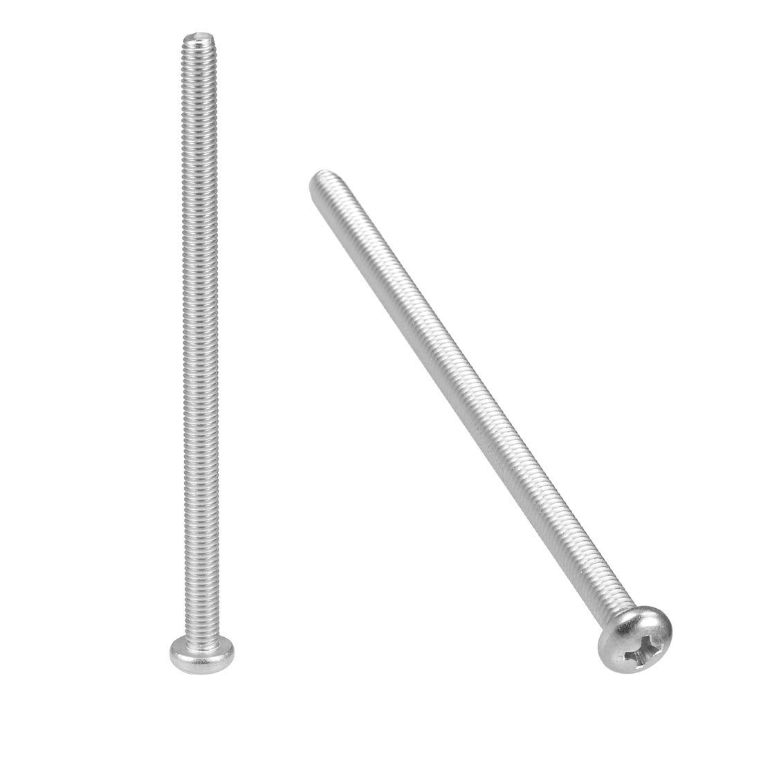 TOP-VIGOR 5Pcs Cross Pan Head Machine Screws, M5x90mm Phillips Round Head Screws Bolts for Machinery, Furniture, Car, Motorcycle Repair, Electronic Products, Ship Assembly, and DIY
