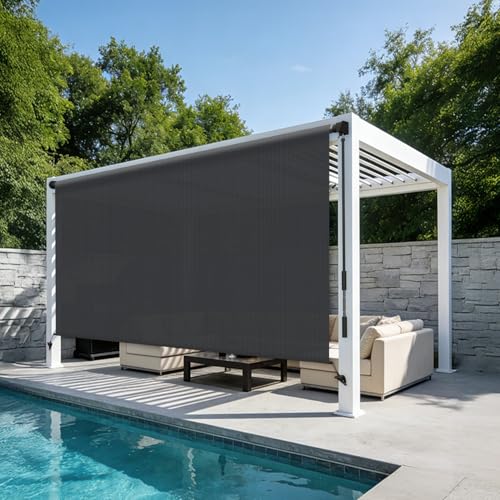 HENG FENG Outdoor Roller Shade 6' W x 8' H Graphite Grey at Amazon