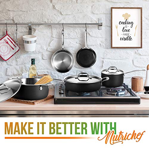 NutriChef Kit 8Piece 4Ply Kitchenware Pots & Pans Set Stylish Kitchen