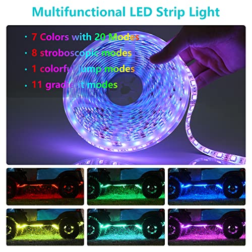 10L0L Golf Cart Bluetooth LED Underglow Strip Light Kit Waterproof Neon