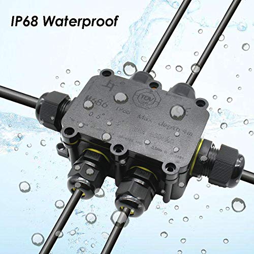 Verteilerdose, Abzweigdose, Junction Box, HUYU IP68 elektrische Außenverteilerdose, Erdkabel Anschlussdose, mit M20/PG9… – Bild 4