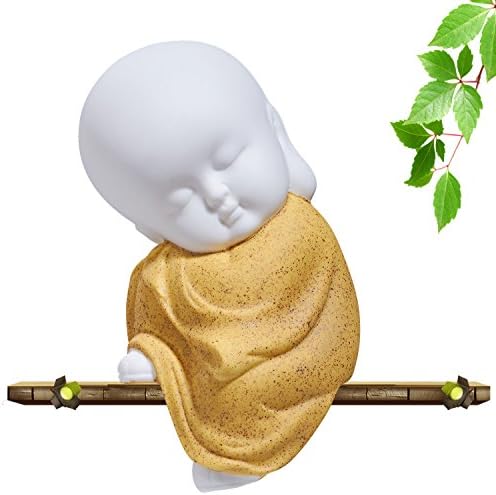 UOON Cute Buddha Statue Monk Figurine for Meditation Yoga Decor (Medium Monk)