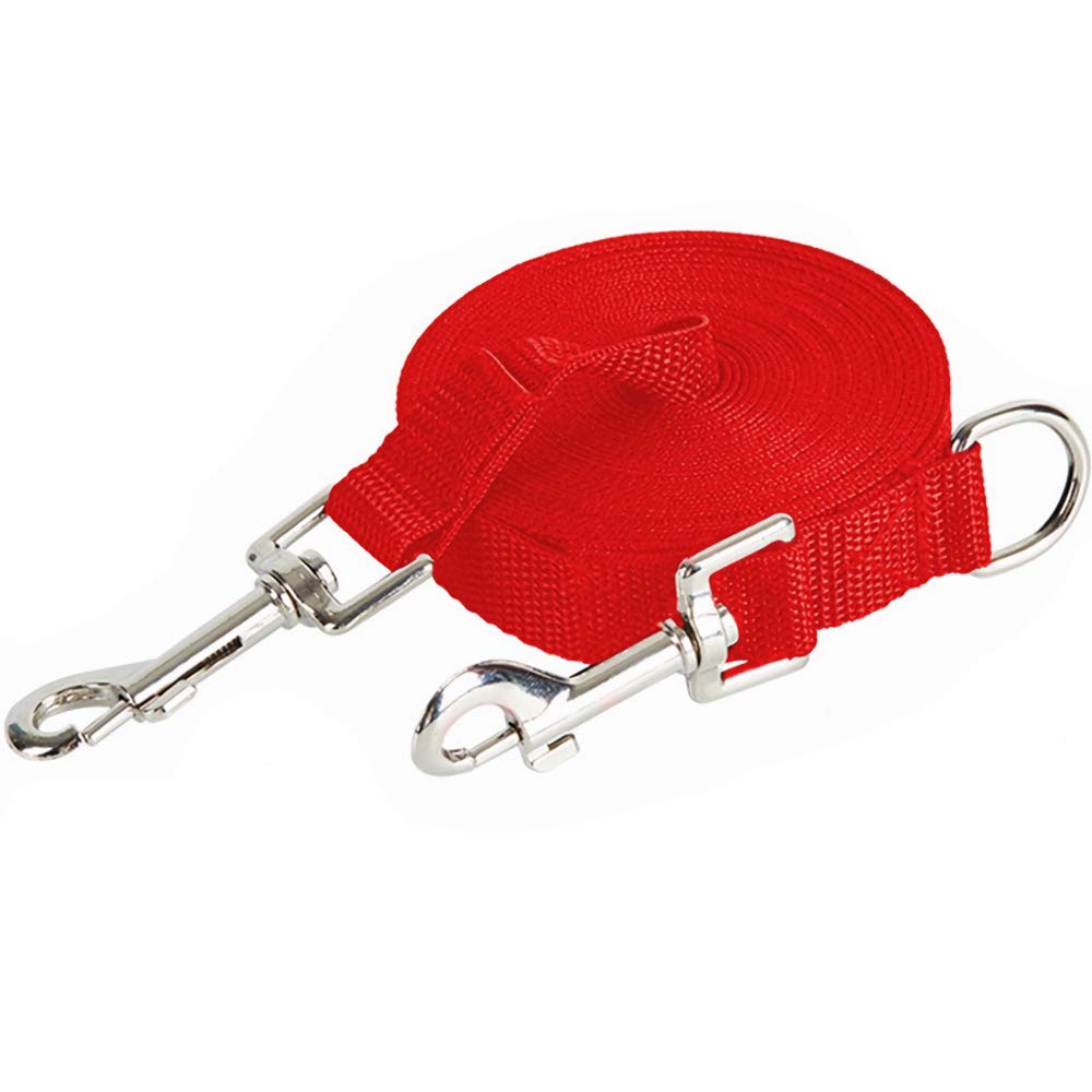 Dog Training Lead,32FT/10M double clip Nylon Long dog leash For Dogs - Great for Training, Play, Camping, or Backyard Recall training lead
