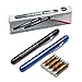 Nurse LED Penlight with Pocket Clip Medical Reusable Pen Light with Pupil Gauge Set by Paramed for Nursing Students Doctors Clinical Occasion with Batteries Free, 2 Piece, Black and Dark Blue