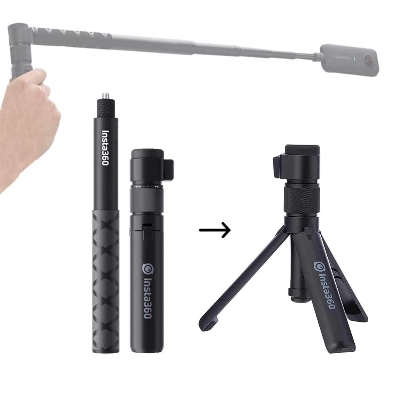 Handheld Camera Selfie Stick and Tripod for Insta360 Bullet Time Bundle,Compatible with Insta360 X3/ One X2/One RS/One R/One Accessories