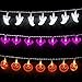Joomer 20 LED White Ghosts, Orange Pumpkins, Purple Bats Halloween String Lights