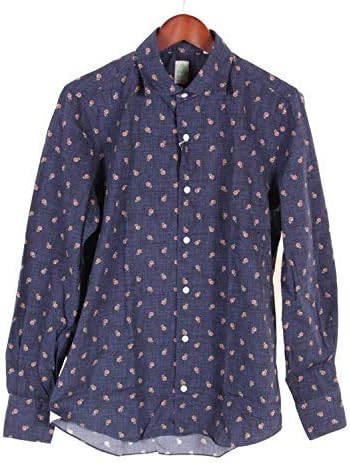 Amazon フィナモレ カッタウェイ シャツ 042 Bali 小花柄 Fm192uaa9042baet ブルー メンズ シャツ 通販