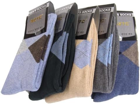 5 Pairs Thickening Thermal Full Loop Pile Perspicuousness Breathable Men Plaid Socks