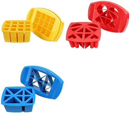 FunBites Food Cutter, Yellow Squares Red Hearts and Blue Triangles Set of 3