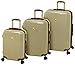 LONDON FOG Cambridge Hardside Expandable Luggage with Spinner Wheels, Olive Houndstooth, Checked-Medium 24-Inch