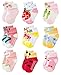 Growth Pal 9 Pack Non Skid Anti Slip Baby Socks with Grips Cotton Socks for Walking Toddlers 0-36 Months Girl-01