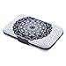 HDE RFID Credit Card Holder Front Pocket Hard Shell RFID Wallets for Women (White and Black Madala)